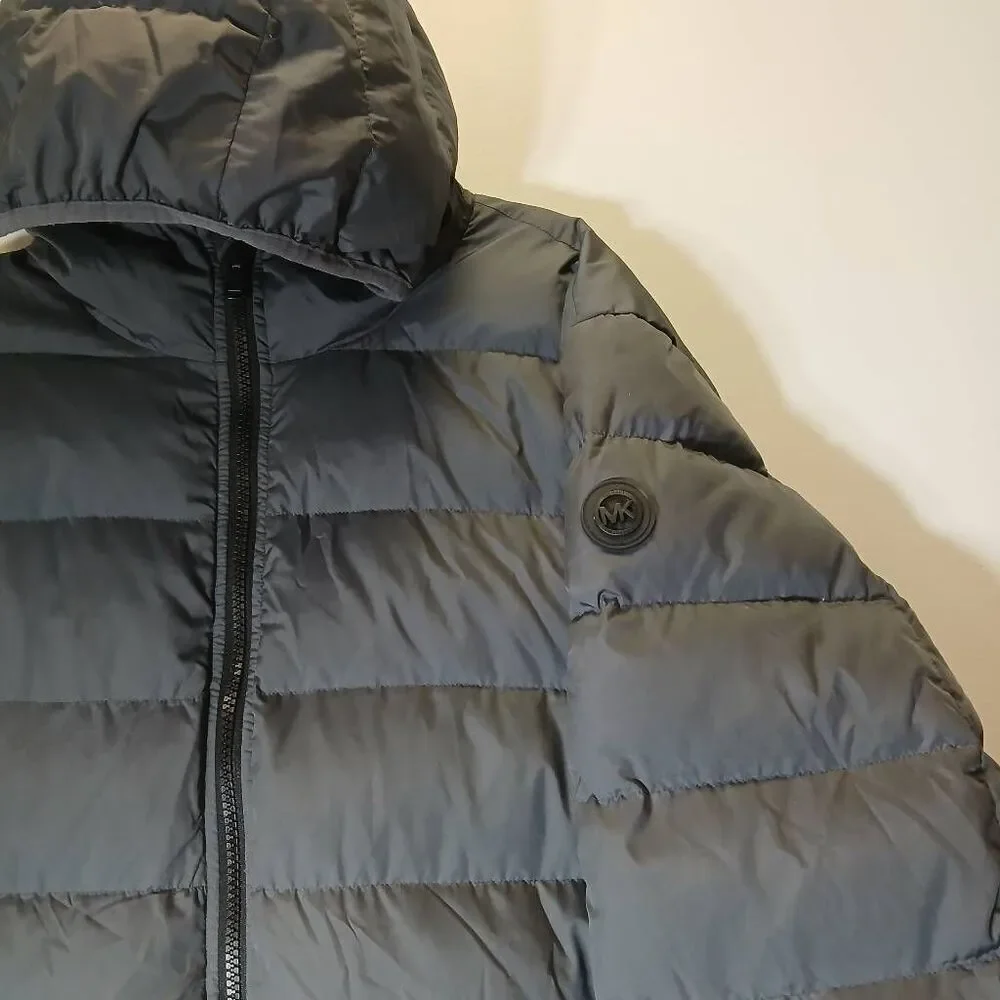 Michael kors mens 3xl premium down puffer jacket gray winter coat hoodie